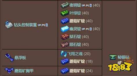 泰拉瑞亚蘑菇矿锭怎么做