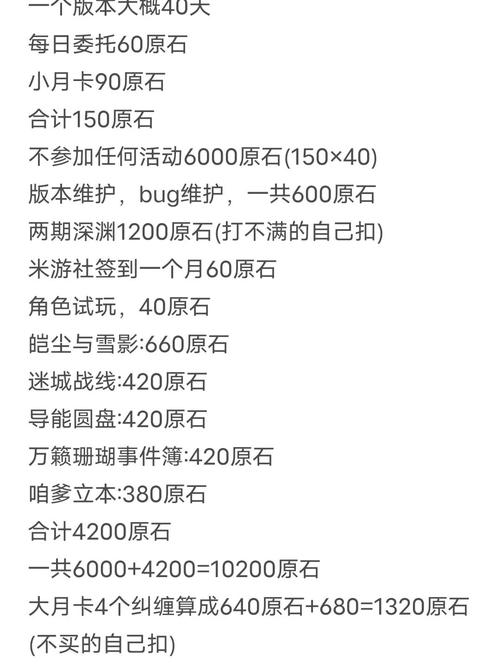 原神2.3有多少原石