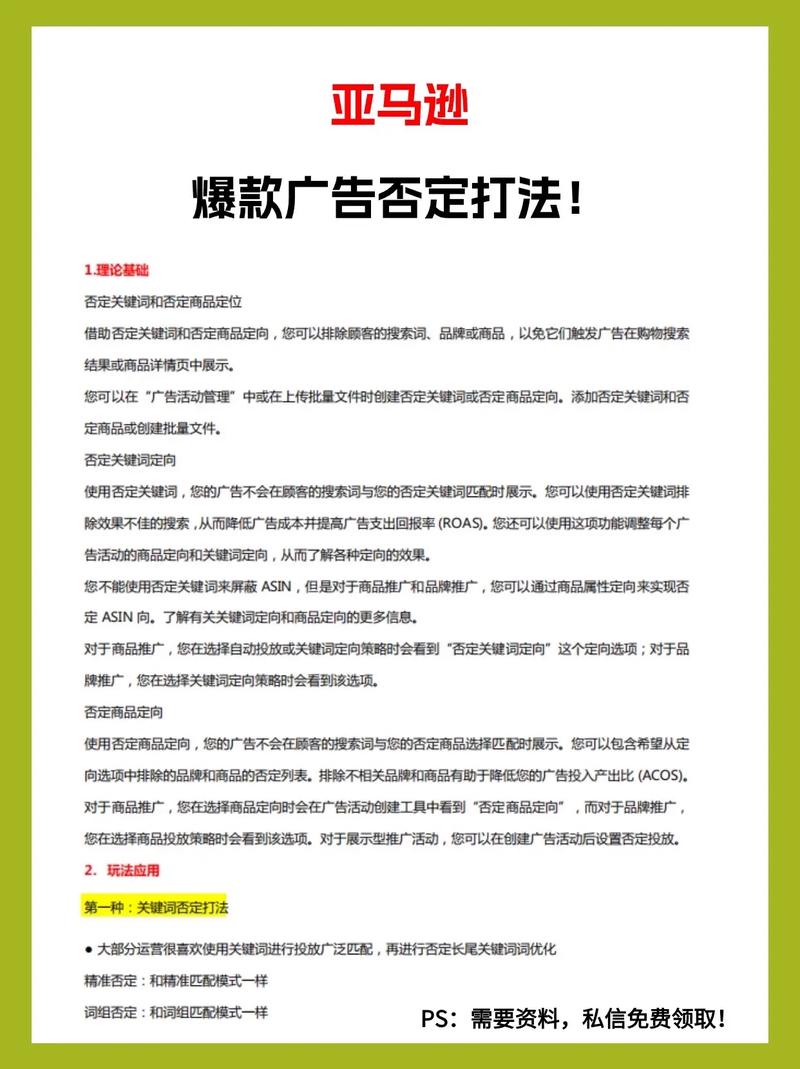 亚马逊广告的否定关键词归档?
