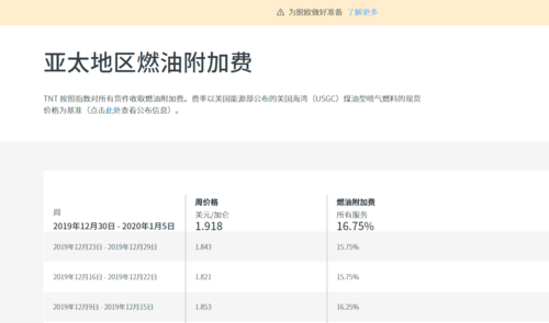 DHL官网如何看燃油附加费?