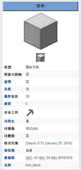 我的世界铁块怎么合成
