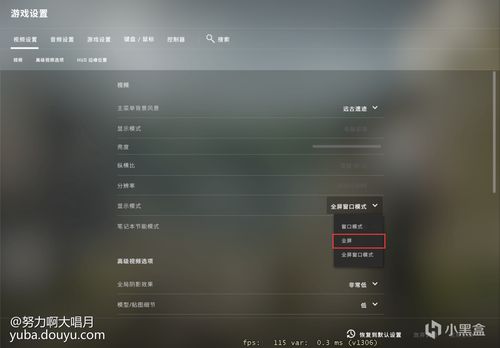 csgo画面设置