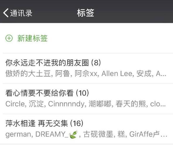 朋友圈分组设置