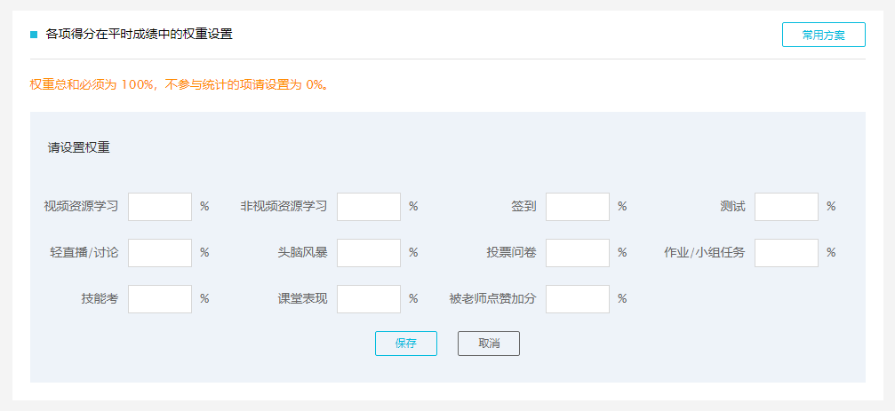 权重设置