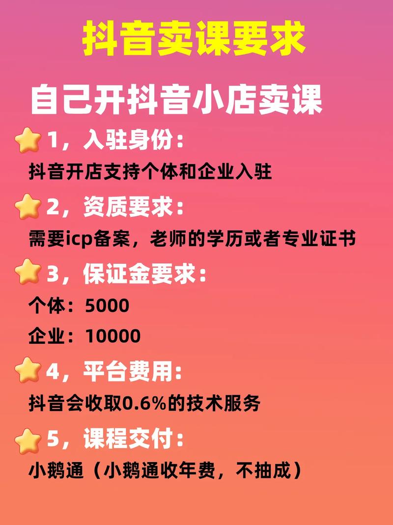 抖音卖课什么要求
