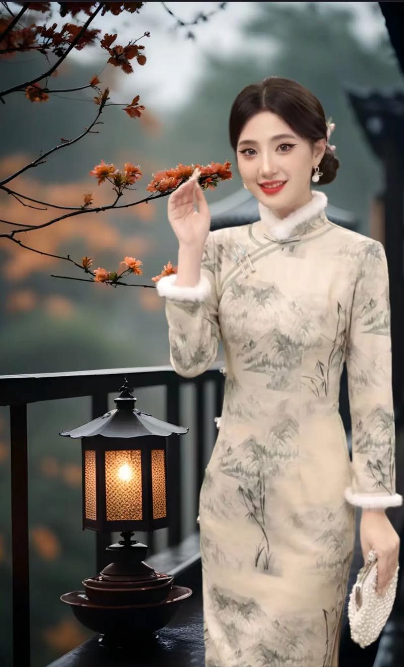 抖音旗袍冬天穿什么