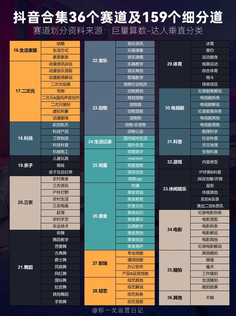 抖音都有些什么赛道