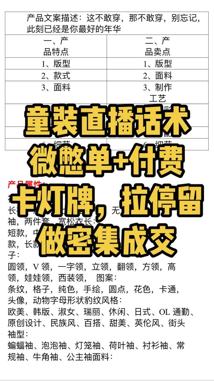 抖音童装直播说什么