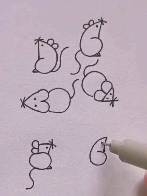 数字老鼠怎么画