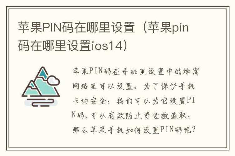 如何在苹果手机设置PIN密码