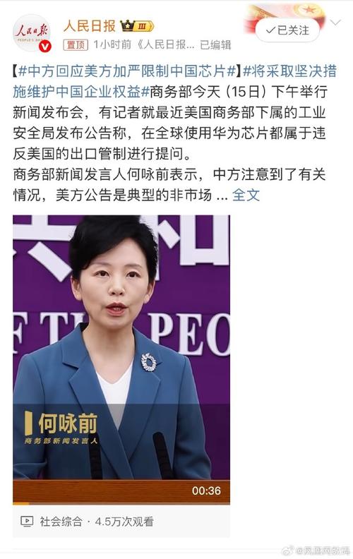 中方回应“希望美放宽芯片出口”