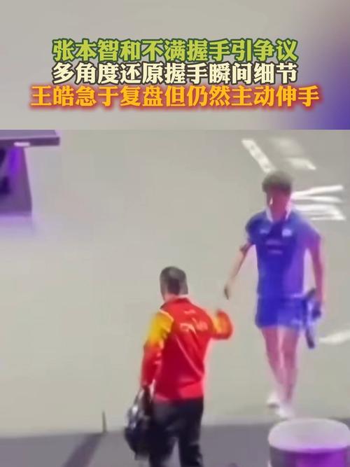 张本智和夺冠后再与王皓握手