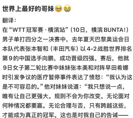 张本智和医疗暂停引争议