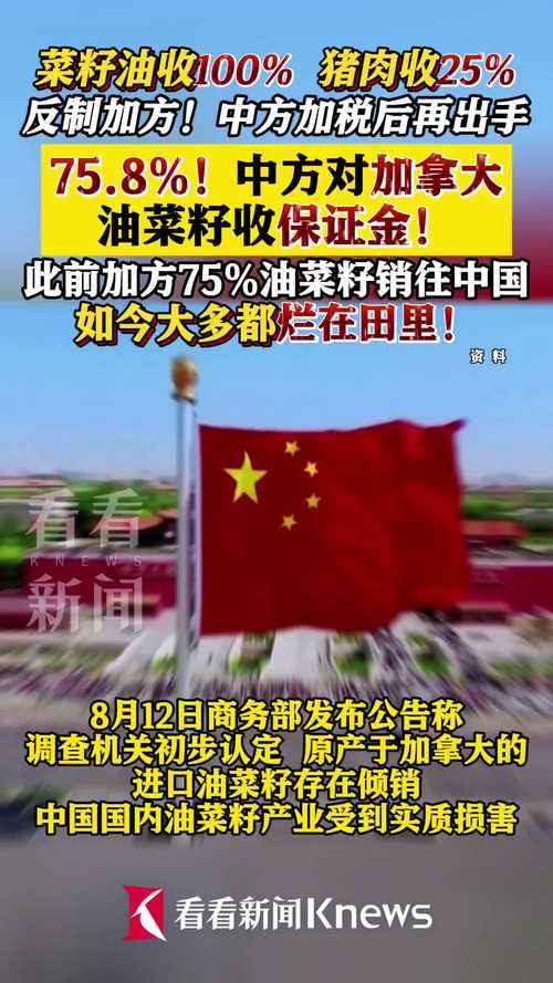 中方对加拿大进口油菜籽征收保证金