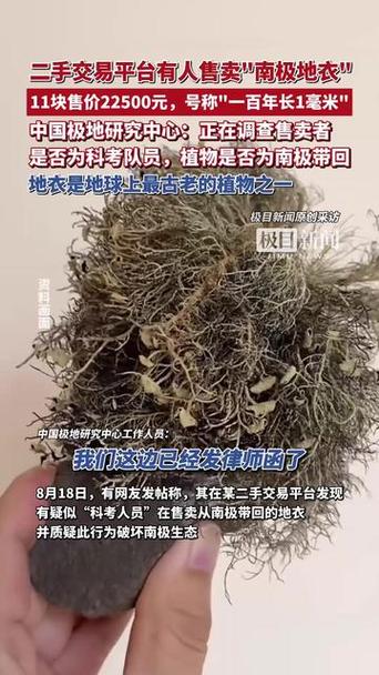 二手平台售卖南极地衣 1百年长1毫米
