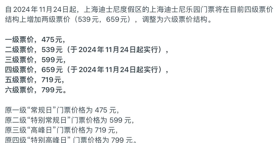 上海迪士尼将增加更多中间票价等级