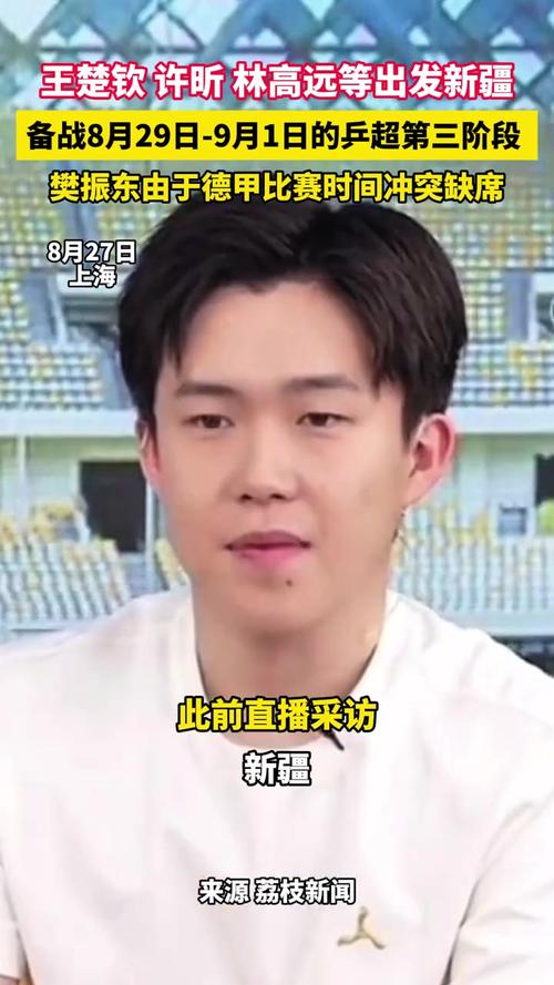 王楚钦许昕出发新疆参加乒超