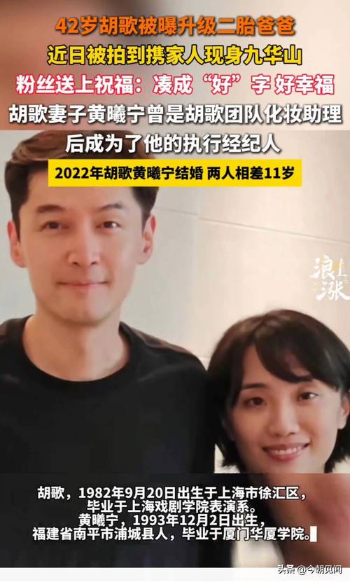 胡歌老婆黄曦宁官宣二胎是儿子