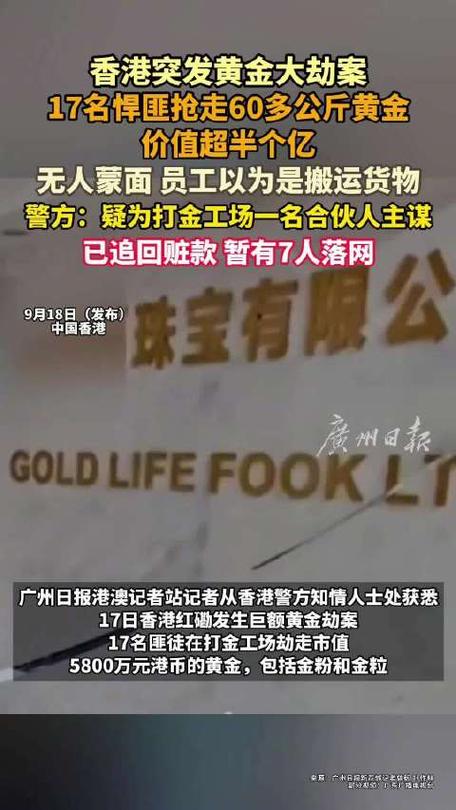 香港黄金劫案仍有4人在逃