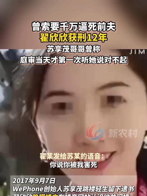 翟欣欣获刑12年 曾索要千万逼死前夫
