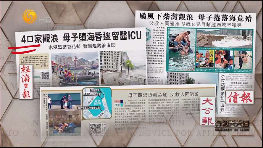 疑追风观浪 香港一对母子被卷入海