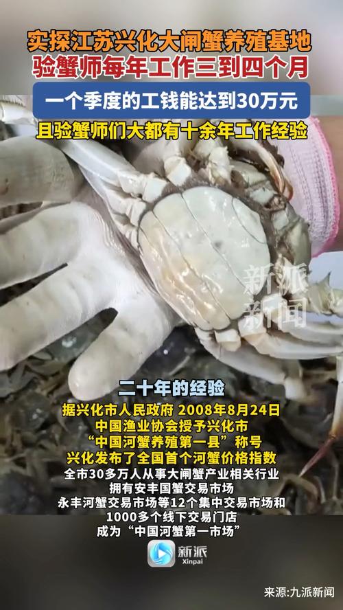 验蟹师年收入10万至30万元
