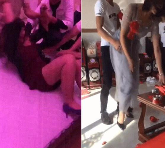 又见恶俗婚闹 伴娘遭捆绑被逼接吻