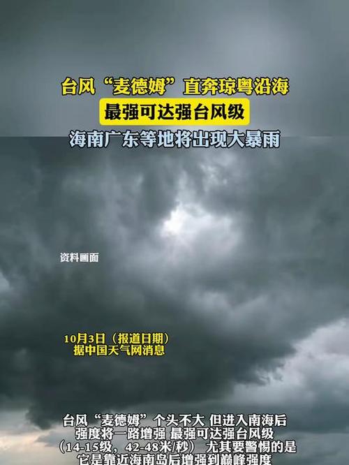 麦德姆最强或可达强台风级