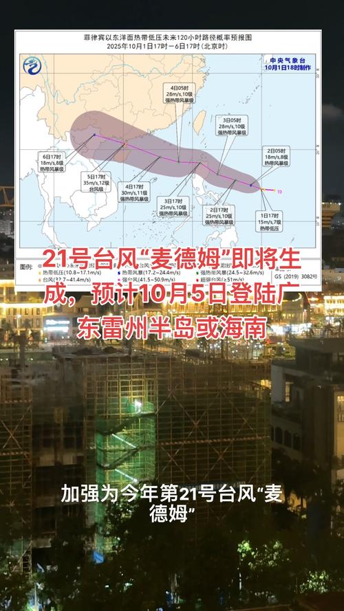 台风麦德姆预计5日白天登陆中国沿海