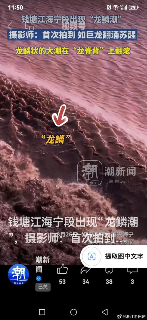 钱塘江现大面积“龙鳞潮”