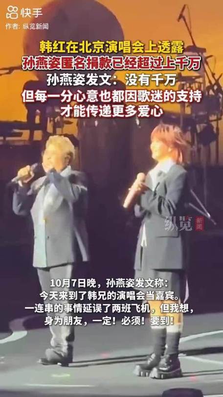 韩红称孙燕姿匿名捐款已超千万