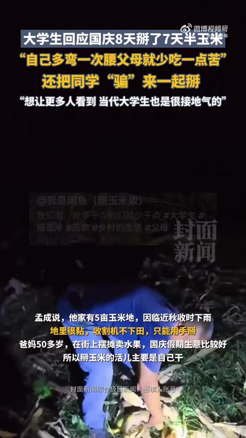 大学生国庆8天假掰了7天半玉米