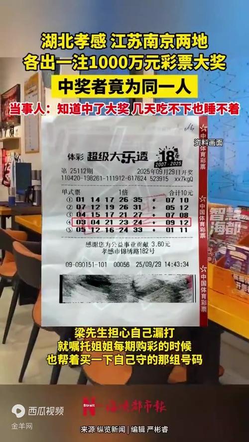 两地出1000万大奖 中奖者为同一人