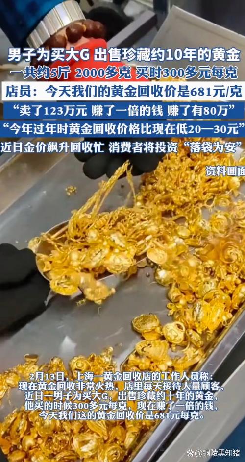 顾客卖出500克黄金1天赚近5万