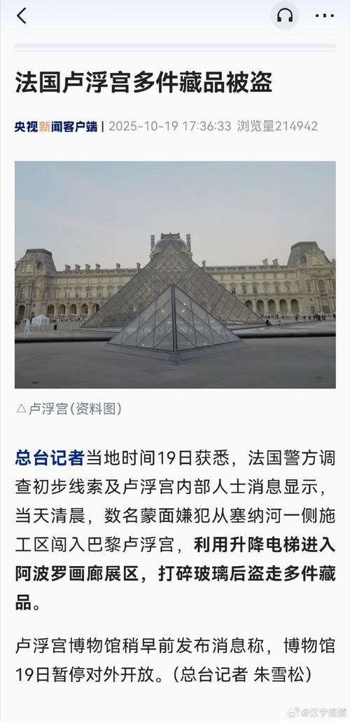 卢浮宫抢劫亲历者:以为遇到恐袭