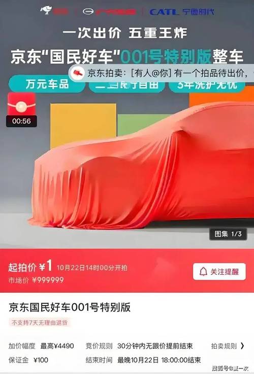 京东001号车以7819万元拍出