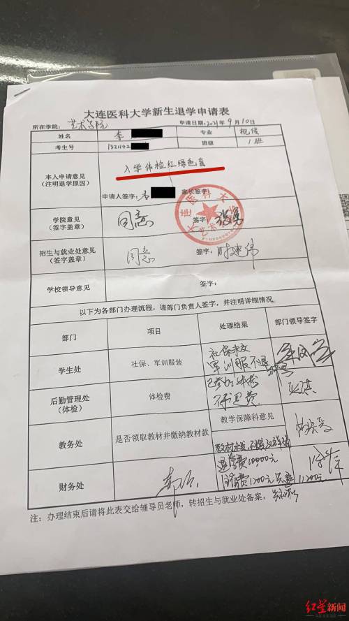 色弱学生被退学:应查明高考体检结果