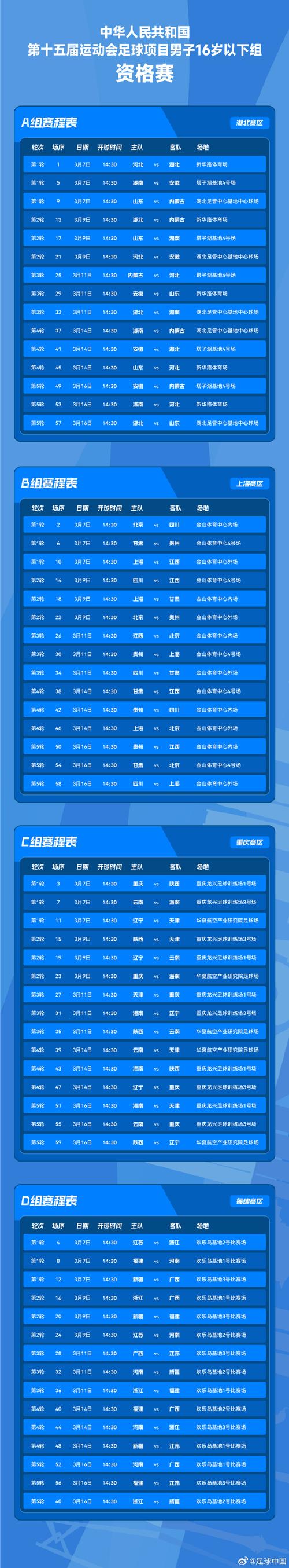 别错过！十五运会金牌赛程来了