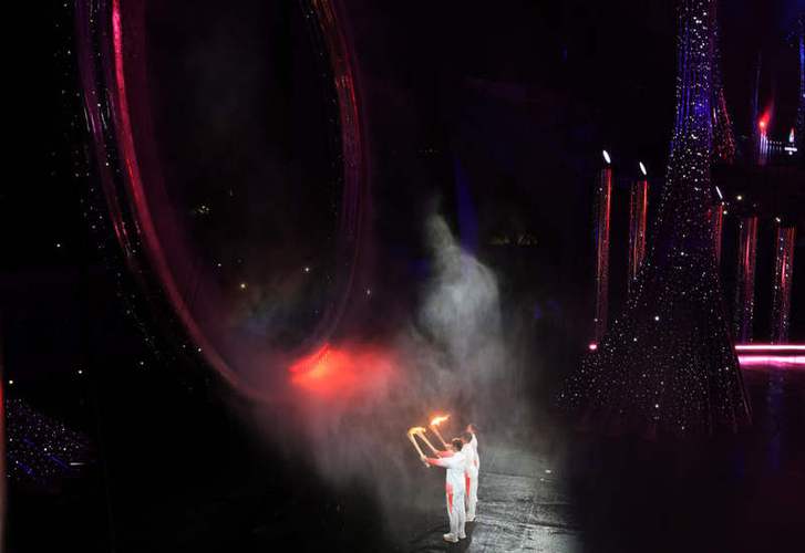 全运会主火炬点燃好震撼