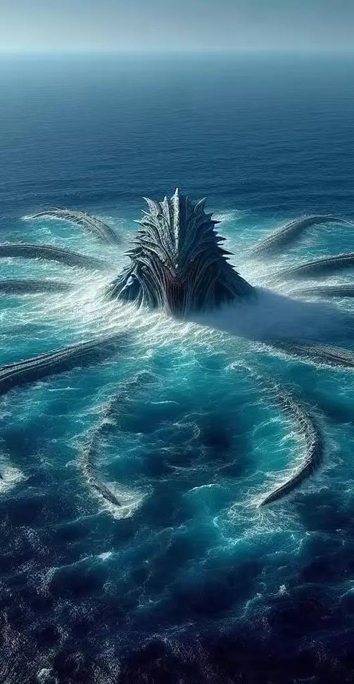 英国海边出现巨型“海怪”