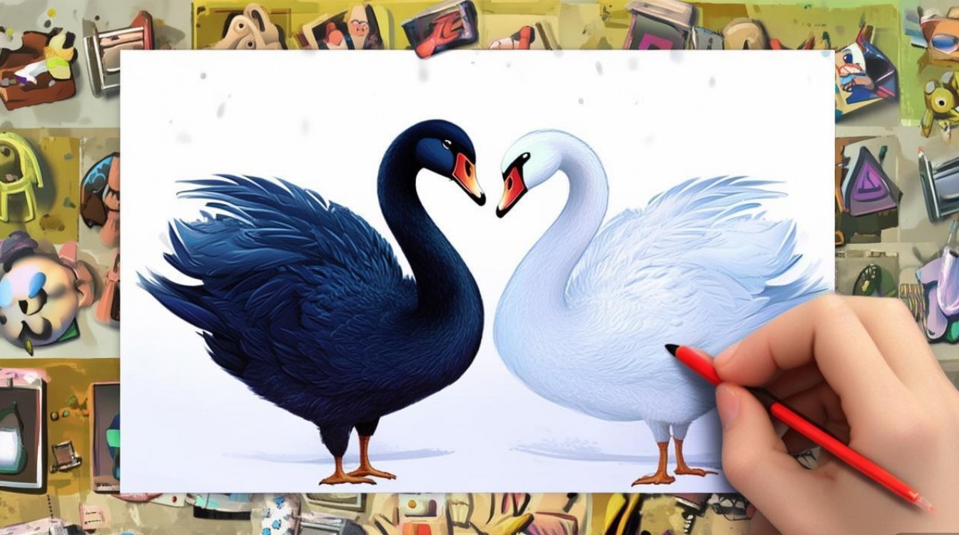 游戏攻略黑白天鹅图片怎么画